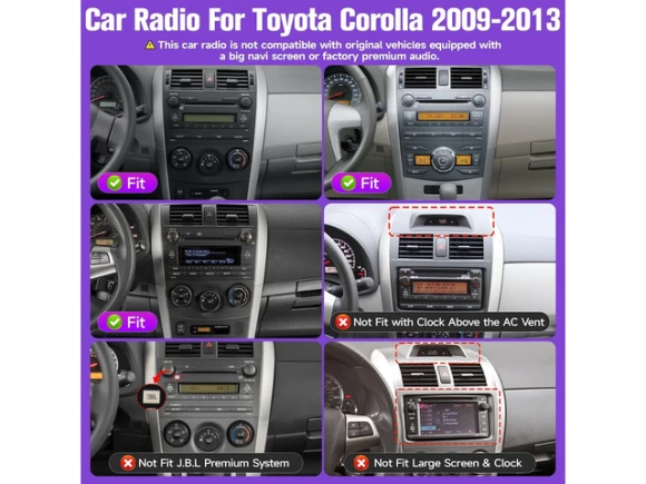 9-Inch Car Radio for Toyota Corolla, 2009–2013, 64G — Car Infotainment System, Leadfan