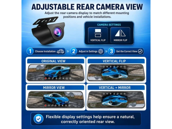 Dual dash cam, 4K+2.5K, rearview mirror — Dash Cam, TUKO