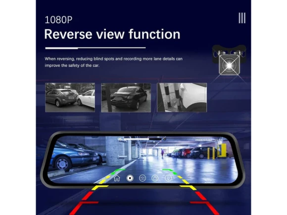 Mirror Dash Cam with Front and Rear Cameras — Dash Cam, CAMECHO