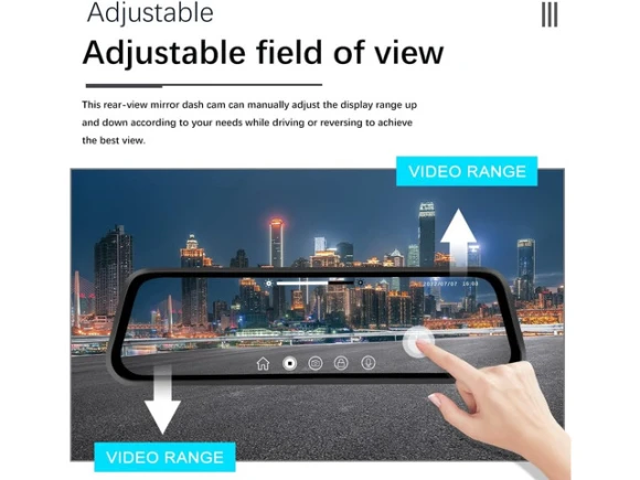 Mirror Dash Cam with Front and Rear Cameras — Dash Cam, CAMECHO