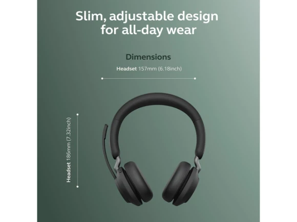 Bluetooth Wireless Headset, Black, with USB-C Adapter — Wireless Earbuds, Jabra