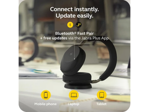 Over-Ear Wireless Bluetooth Headset with Wireless Charging Stand — Wireless Earbuds, Jabra