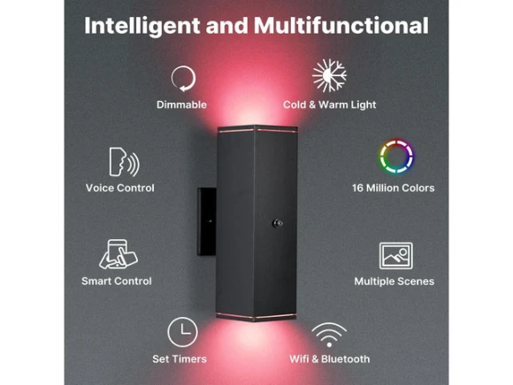 Outdoor wall light, 4 pack — Smart Outdoor Lighting, RUOCLRIS