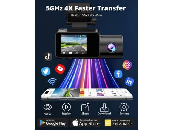 3-Channel Dash Camera with 64GB Card — Dash Cam, TUKO