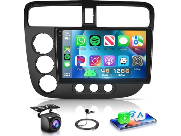 9-inch Car Radio for Honda Civic 2001–2005 — Car Infotainment System, TUKO