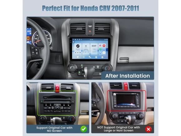 9-inch Car Radio for Honda CR-V (2007–2011) — Car Infotainment System, TUKO