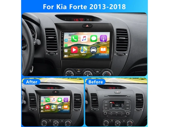 9in Car Stereo for Kia Forte 2013–2018 with Free Backup Camera — Car Infotainment System, TUKO