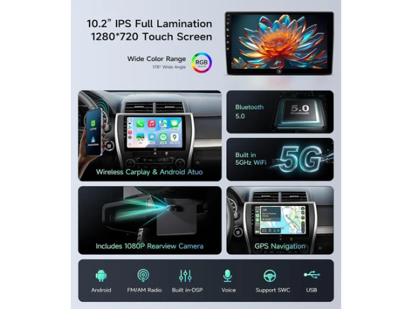 Car Radio Stereo for Toyota Camry 2012–2014 — Car Infotainment System, TUKO