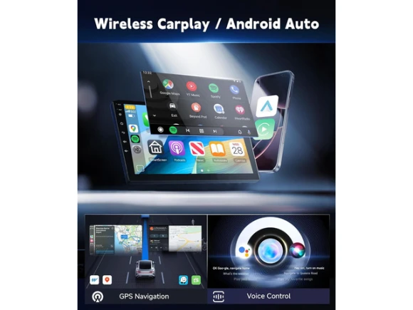 Car Stereo with Wireless CarPlay and Android Auto — Car Infotainment System, TUKO