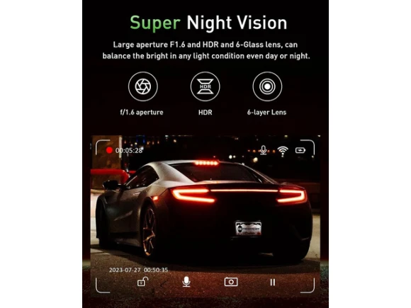 Front and Rear Dash Camera, 4K+1080P — Dash Cam, TUKO