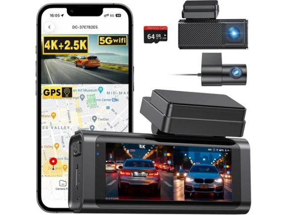 Front and Rear Dash Camera, 4K+2.5K — Dash Cam, TUKO