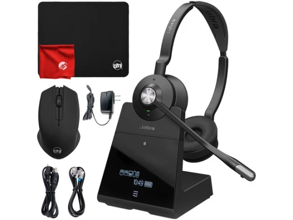 Professional Telephone Headset, Black, Stereo, Over-the-Head — Wireless Earbuds, Jabra