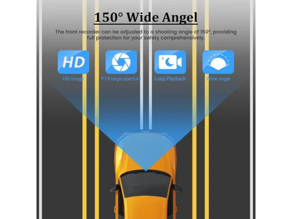 1080P Dash Camera with 3-Inch IPS Touchscreen — Dash Cam, RUOCLRIS