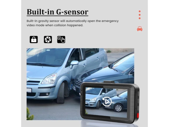 1080P Dash Camera with 3-Inch IPS Touchscreen — Dash Cam, RUOCLRIS