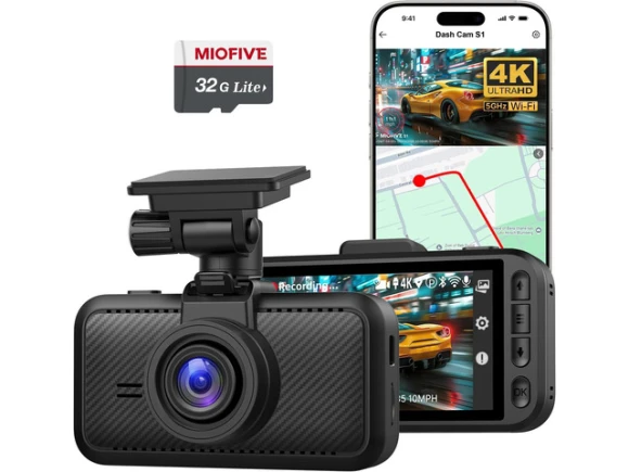 4K Car Camera with 32GB Card — Dash Cam, Miofive