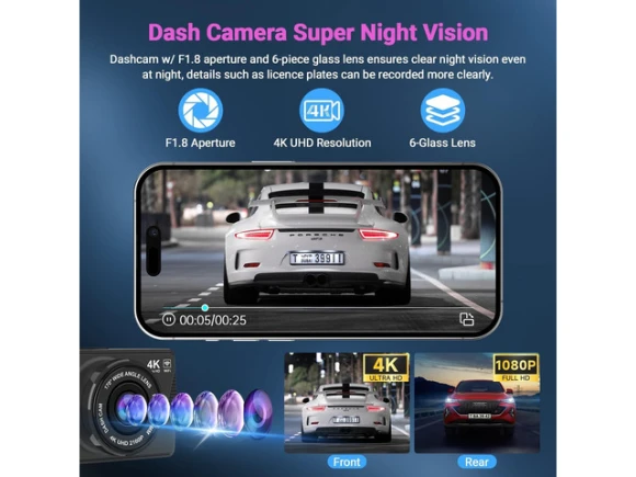 Front-and-rear dash camera — Dash Cam, RUOCLRIS