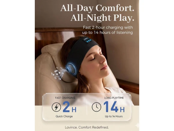 Sleep Headphones Headband — Wireless Earbuds, RUOCLRIS