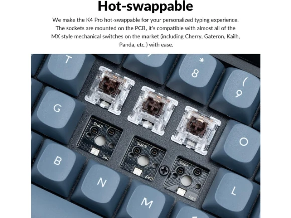 Wireless Mechanical Keyboard, Black — Bluetooth Keyboard, Keychron