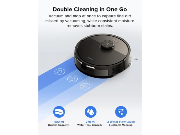 Black Robot Vacuum and Mop Combo — Robot Vacuum, Roborock
