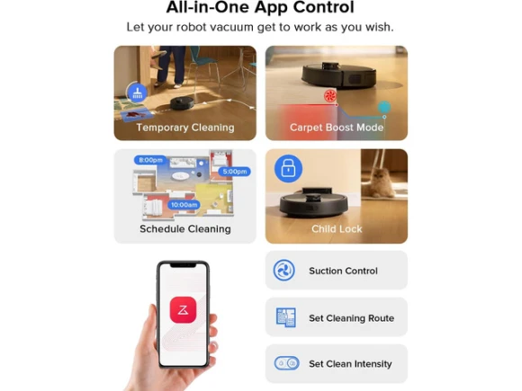 Black Robot Vacuum and Mop Combo — Robot Vacuum, Roborock