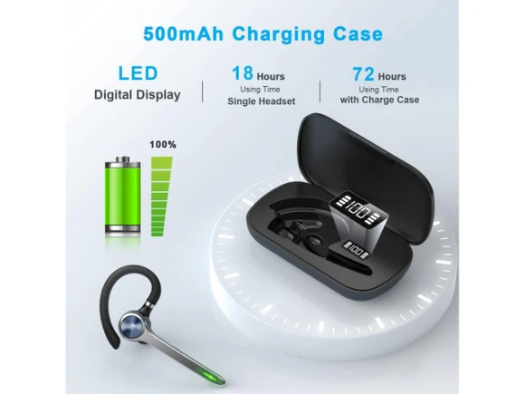 Bluetooth Headset — Wireless Earbuds, HEIBAS