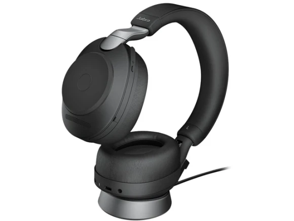 Wireless Headphones, Black, with Link380c and Charging Stand — Wireless Earbuds, Jabra