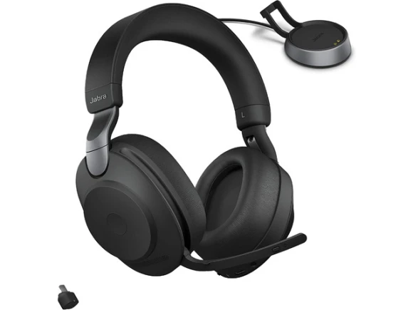 Wireless Headphones, Black, with Link380c and Charging Stand — Wireless Earbuds, Jabra