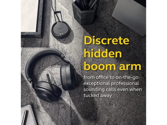 Wireless Headphones, Black, with Link380c and Charging Stand — Wireless Earbuds, Jabra