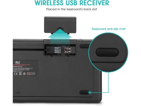Wireless Keyboard with Touchpad — Bluetooth Keyboard, Rii