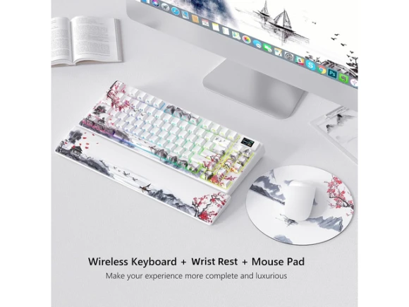 75% Mechanical Keyboard with Wrist Rest — Bluetooth Keyboard, Womier