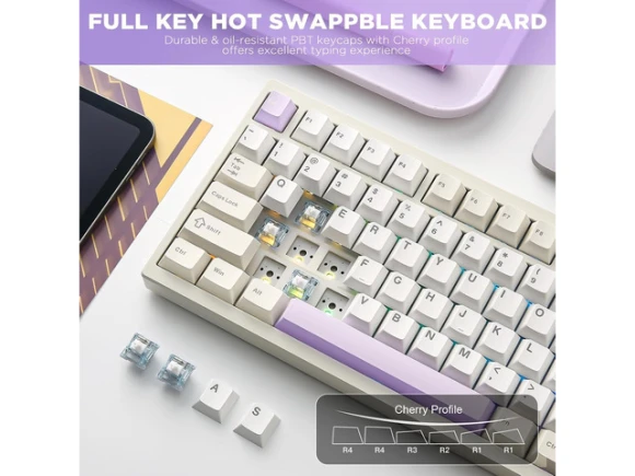 75% Wireless Mechanical Keyboard — Bluetooth Keyboard, YUNZII