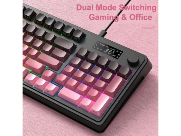 Black Pink Membrane Keyboard — Bluetooth Keyboard, AULA