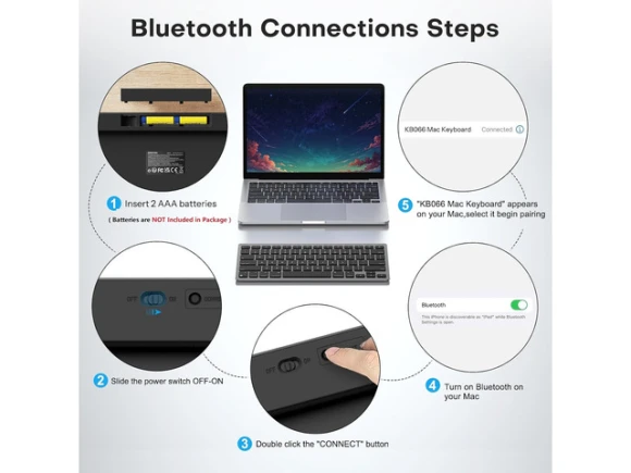 Bluetooth Wireless Keyboard for iMac, iMac Pro, MacBook Pro/Air and Mac mini — Bluetooth Keyboard, OMOTON