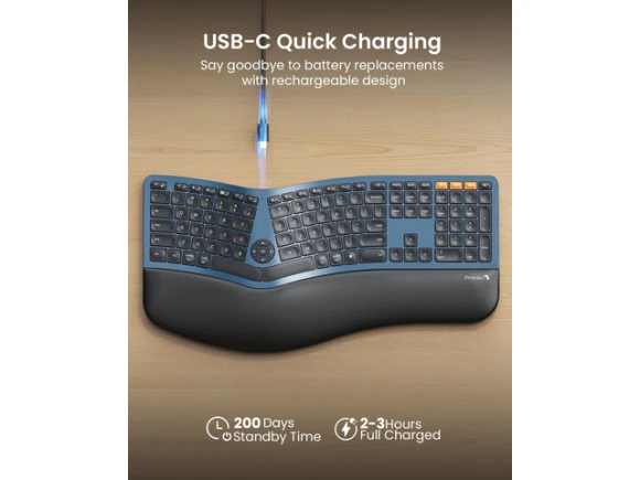 Ergonomic Split Keyboard — Bluetooth Keyboard, ProtoArc