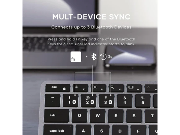 Space Gray Bluetooth Backlit Keyboard — Bluetooth Keyboard, Satechi