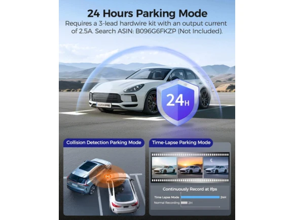 3-Channel Dash Cam with GPS and 64GB Card — Dash Cam, AZDOME