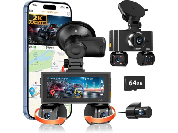 4-Channel Dash Camera with 64GB Card — Dash Cam, SOYE