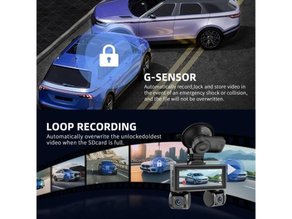 4-Channel Dash Camera with 64GB Card — Dash Cam, SOYE