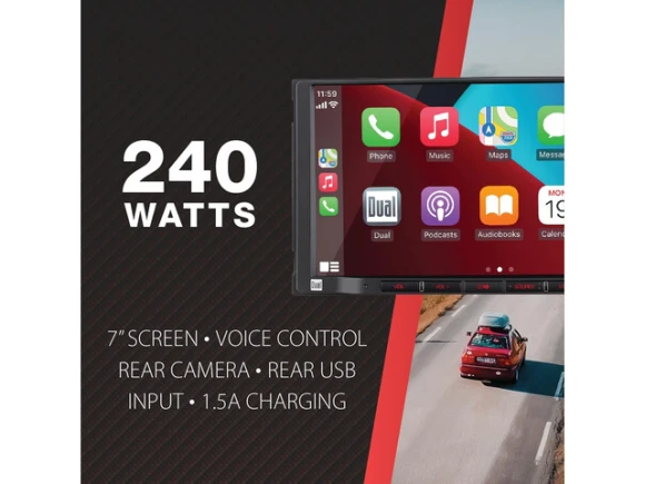 7-Inch Touchscreen Car Stereo Radio — Car Infotainment System, Dual Electronics