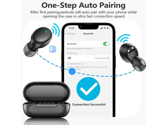 Black Wireless Earbuds — Wireless Earbuds, MOZOTER