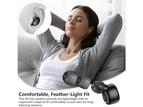 Black Wireless Earbuds — Wireless Earbuds, MOZOTER