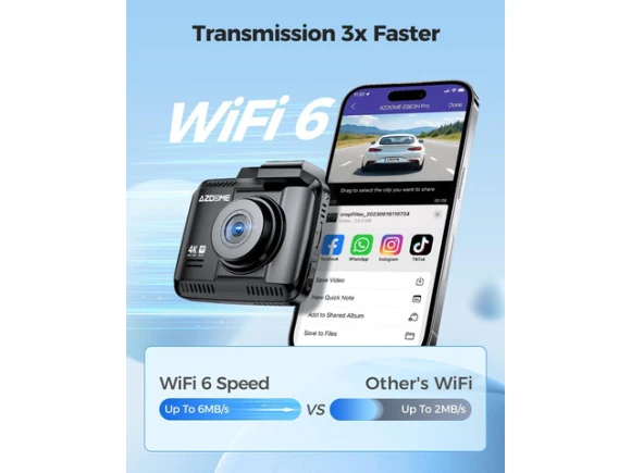 Front and Rear Dual Dash Camera, 4K+1080P — Dash Cam, AZDOME