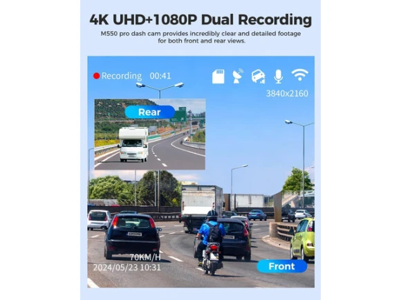 M550 Pro Front and Rear Dash Camera — Dash Cam, AZDOME