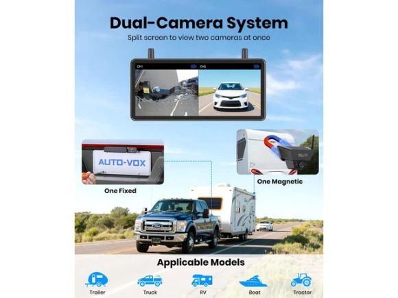 Wireless Solar Backup Camera System — Backup Camera, AUTO-VOX