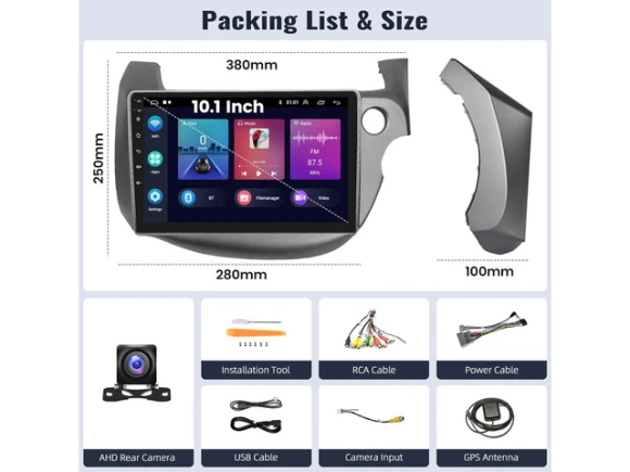 10.1-inch Android car stereo radio for Honda Fit/Jazz, 2008–2013, right drive, 2G+64G — Car Infotainment System, SIXWIN