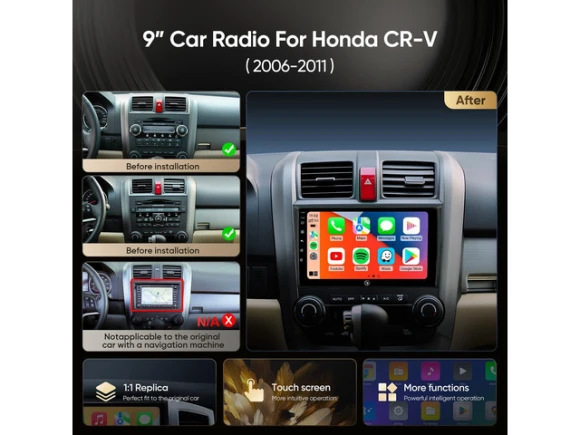 9-Inch Car Radio Stereo for Honda CR-V 2006–2011 — Car Infotainment System, SOYE