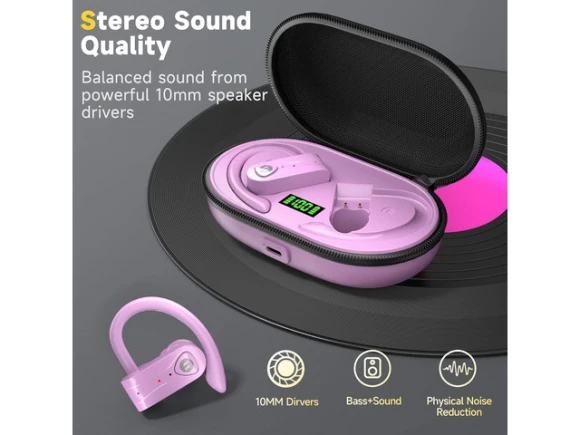 Bluetooth Headphones with Earhooks — Wireless Earbuds, TUKO
