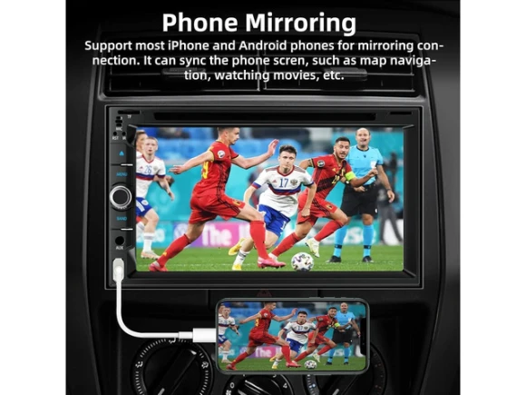 Double DIN Car Stereo with 7-Inch Touch Screen — Car Infotainment System, SOYE