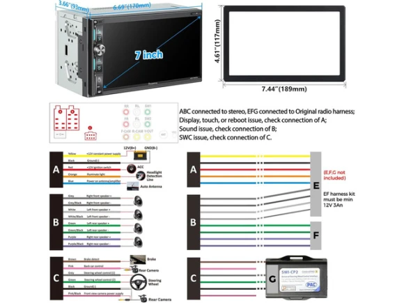Double DIN Car Stereo with 7-Inch Touchscreen — Car Infotainment System, SJoyBring