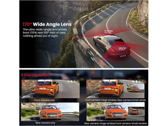 Front and Rear Dash Camera with 64GB Card — Dash Cam, SOYE